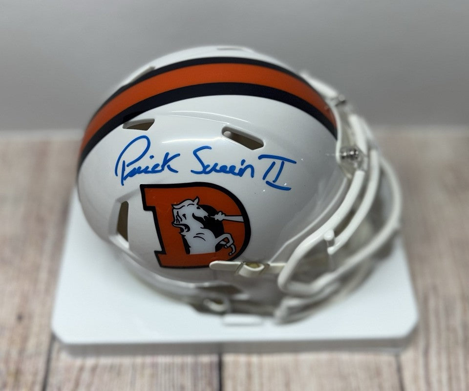 DENVER BRONCOS PATRICK SURTAIN II SIGNED 24” ALTERNATE MINI HELMET BECKETT