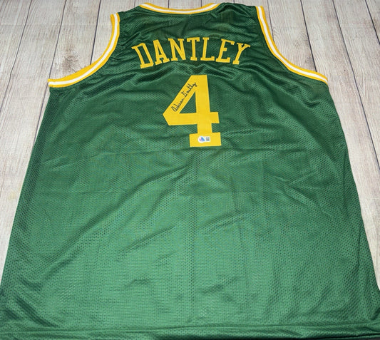 UTAH JAZZ ADRIAN DANTLEY SIGNED GREEN CUSTOM JERSEY BECKETT COA!!!