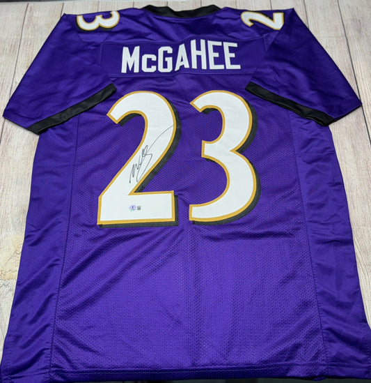 BALTIMORE RAVENS WILLIS MCGAHEE SIGNED PURPLE CUSTOM JERSEY BECKETT COA!!