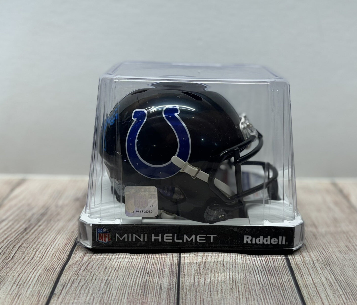 INDIANAPOLIS COLTS LAIATU LATU SIGNED BLACK SPEED MINI HELMET JSA COA