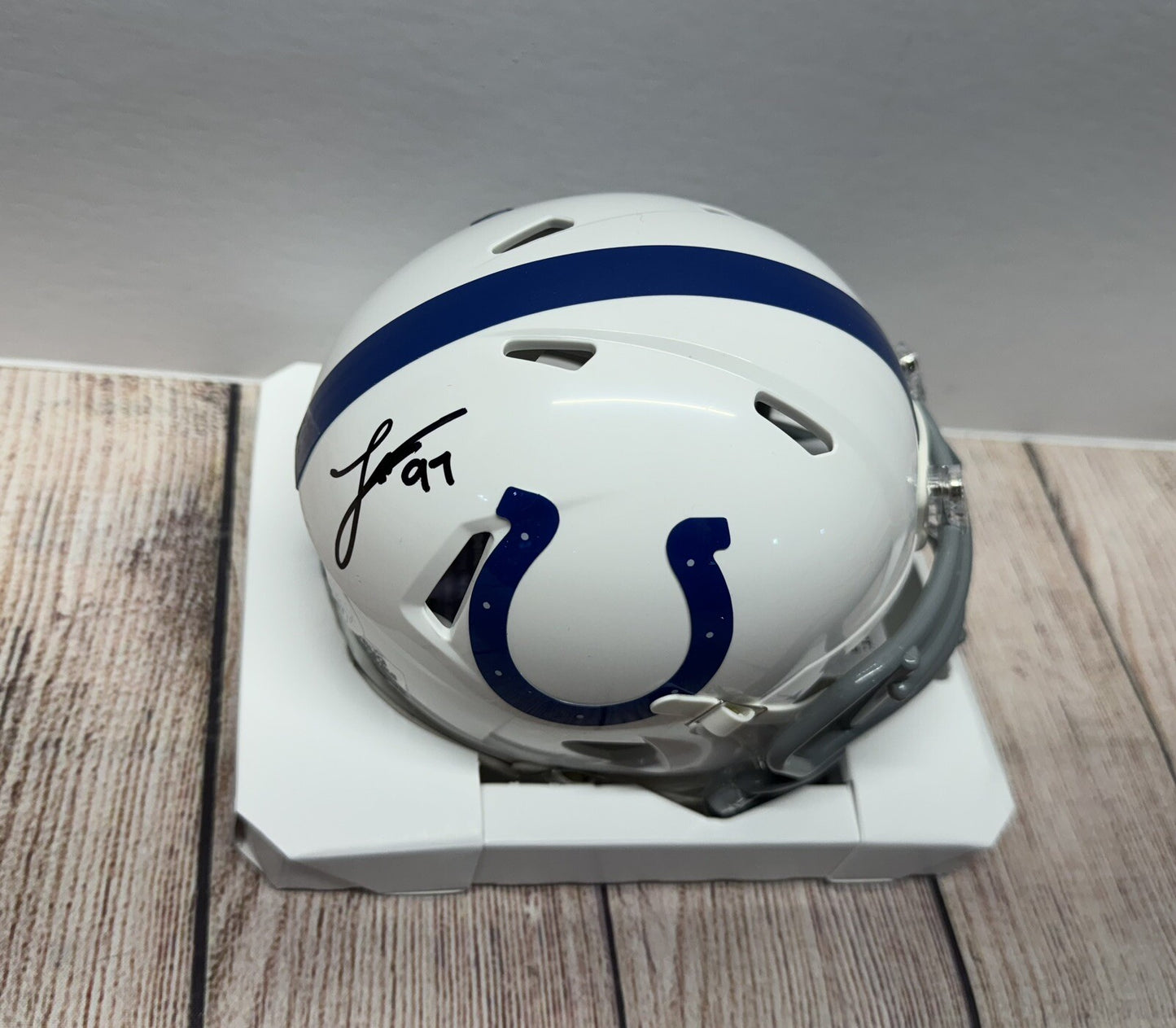 INDIANAPOLIS COLTS LAIATU LATU SIGNED SPEED MINI HELMET JSA COA