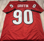 Georgia Bulldogs Elijah Griffin Autographed Red Custom Jersey – JSA COA
