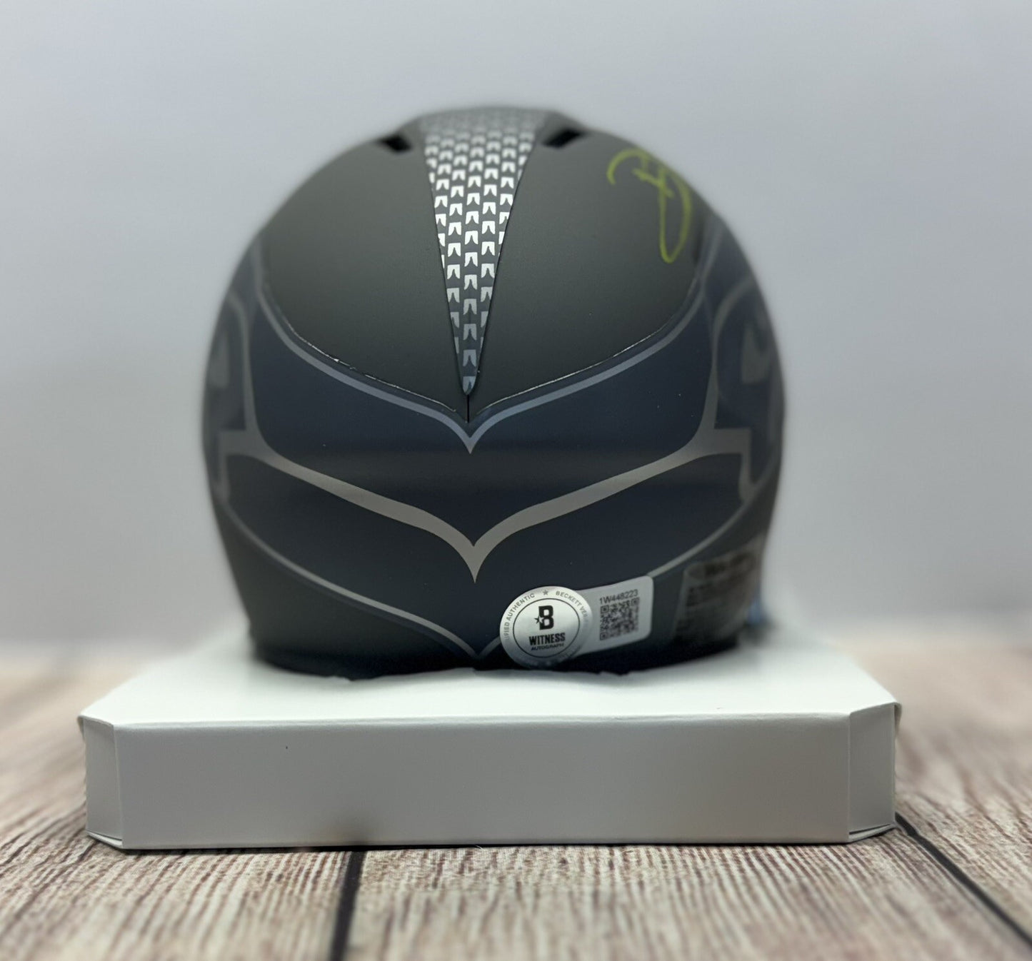 SEATTLE SEAHAWKS DEVON WITHERSPOON SIGNED SLATE MINI HELMET  BECKETT COA!!!