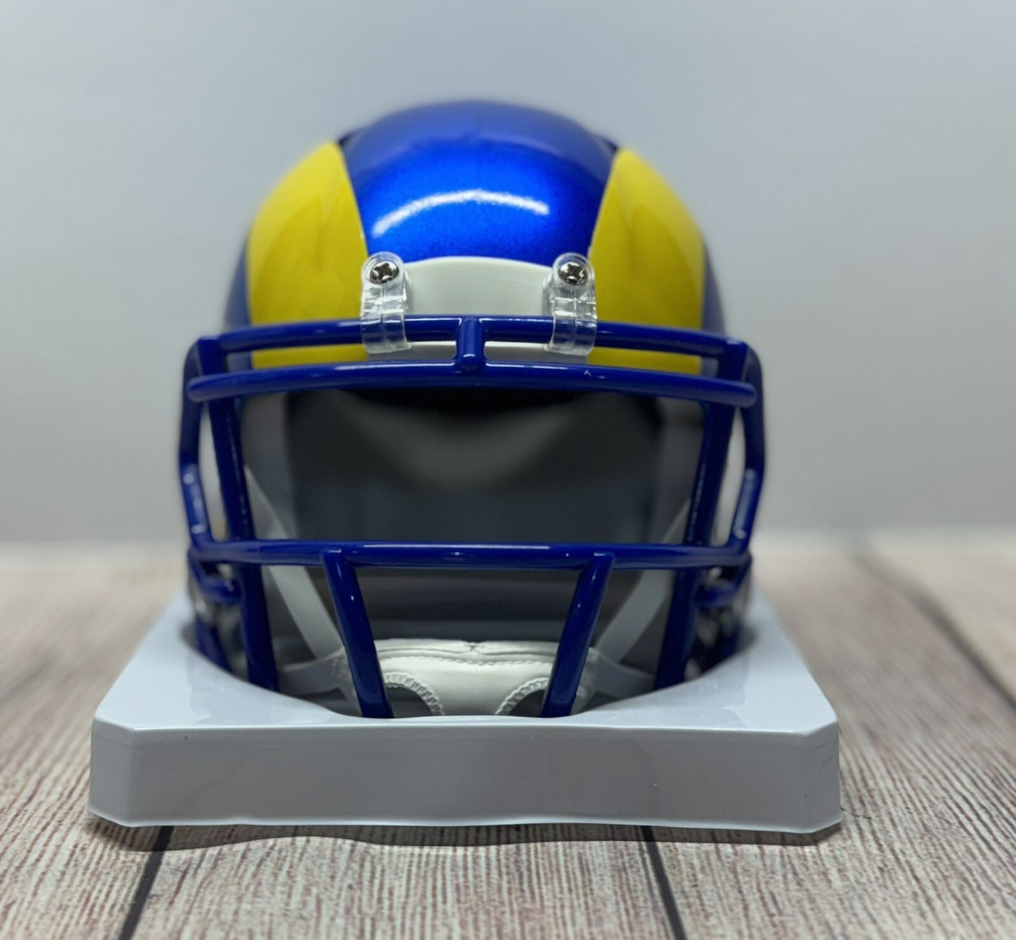 LOS ANGELES RAMS BRADEN FISKE SIGNED MINI HELMET JSA COA!!!