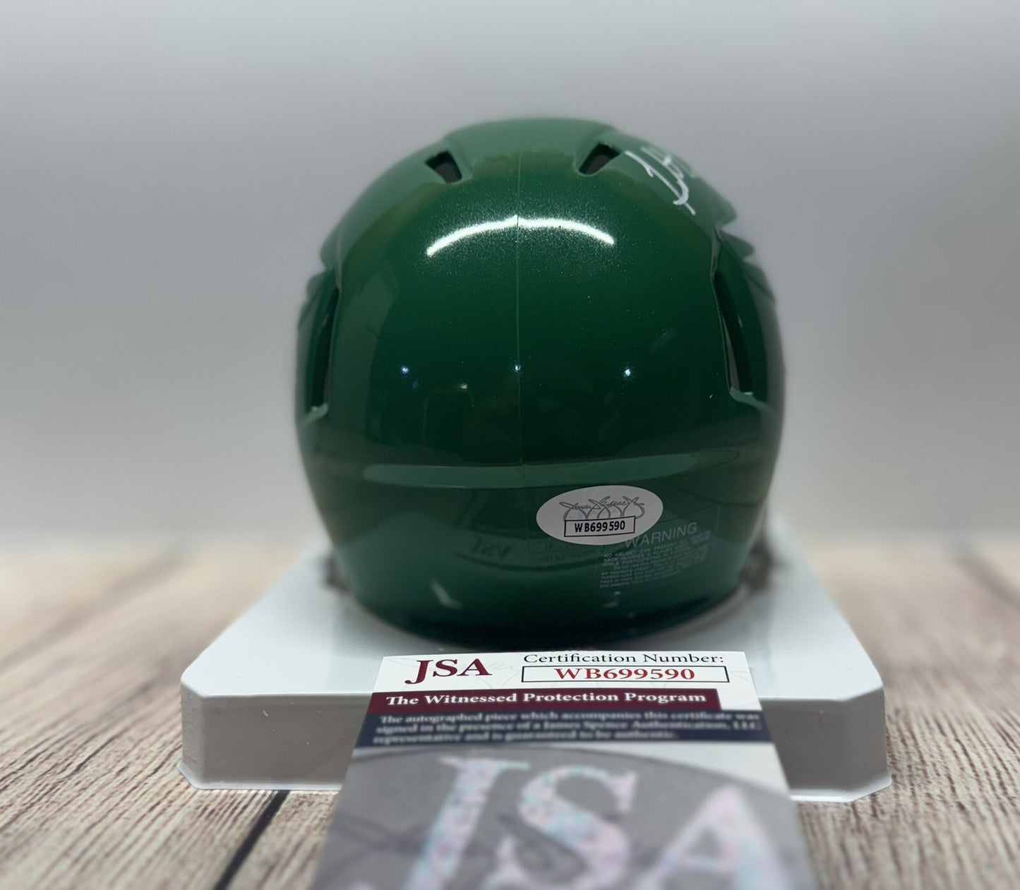 PHILADELPHIA EAGLES FLETCHER COX SIGNED KELLY GREEN SPEED MINI HELMET JSA COA
