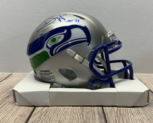 SEATTLE SEAHAWKS DEVON WITHERSPOON SIGNED THROWBACK MINI HELMET  BECKETT COA!!!