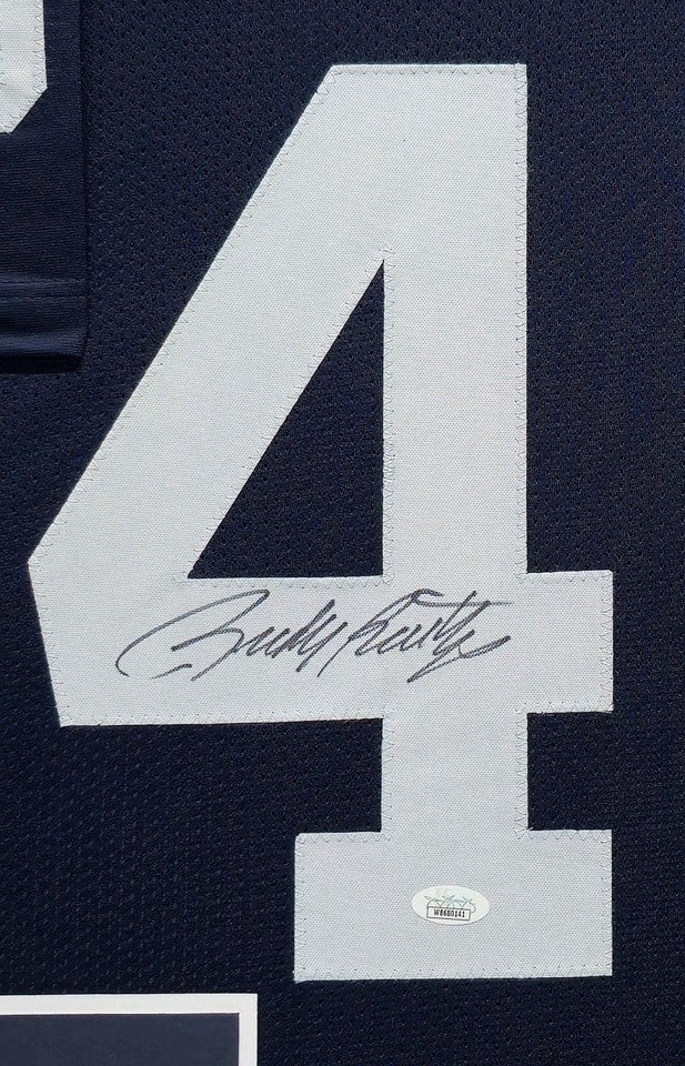 NOTRE DAME FIGHTING IRISH RUDY RUETTIGER SIGNED FRAMED CUSTOM JERSEY JSA COA