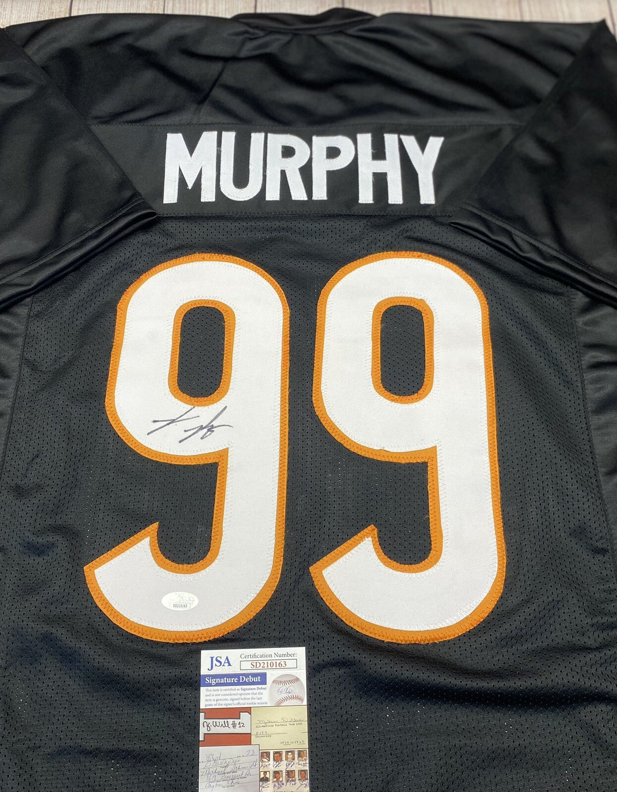 CINCINNATI BENGALS MYLES MURPHY SIGNED BLACK JERSEY JSA  COA!!!