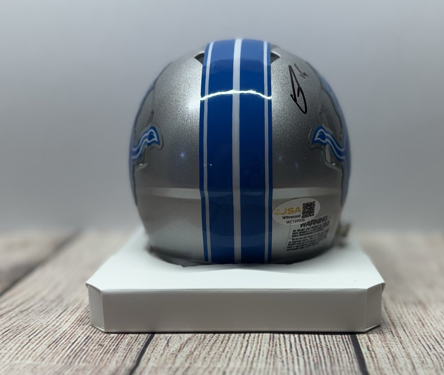 DETROIT LIONS GRANT STUARD SPEED MINI HELMET JSA COA!!