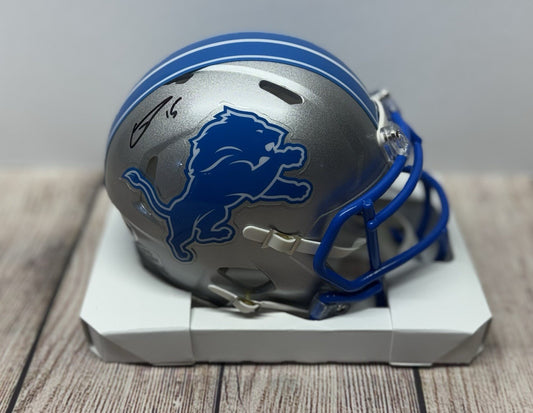 DETROIT LIONS GRANT STUARD SPEED MINI HELMET JSA COA!!