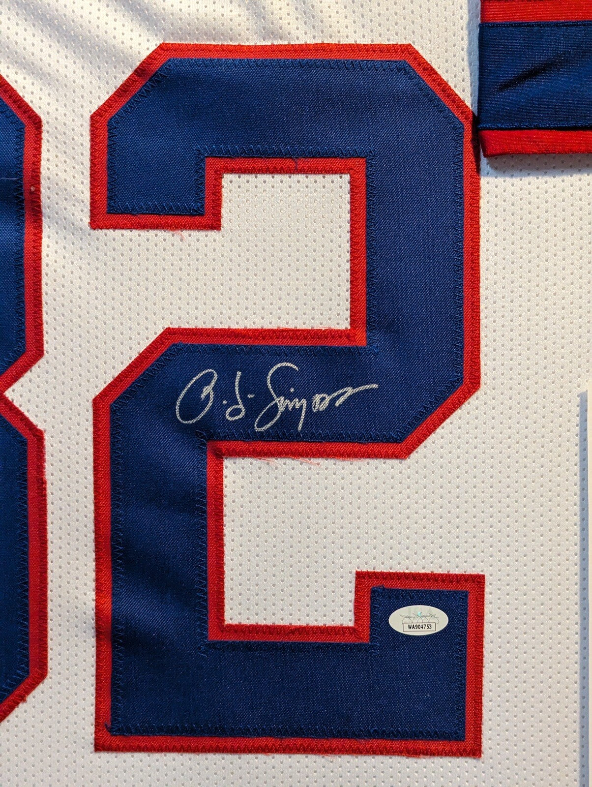 BUFFALO BILLS FRAMED O.J. SIMPSON SIGNED WHITE CUSTOM STAT JERSEY JSA COA!!!