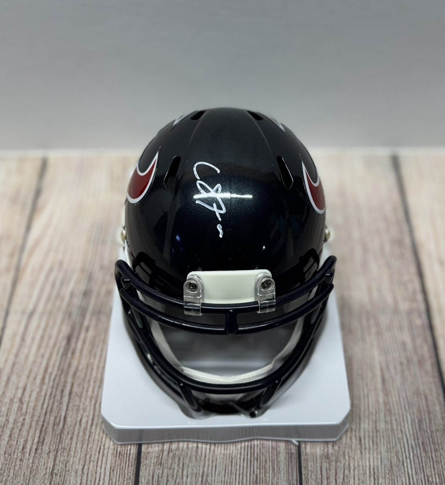HOUSTON TEXANS CADE STOVER SIGNED SPEED MINI HELMET BECKETT COA!!!