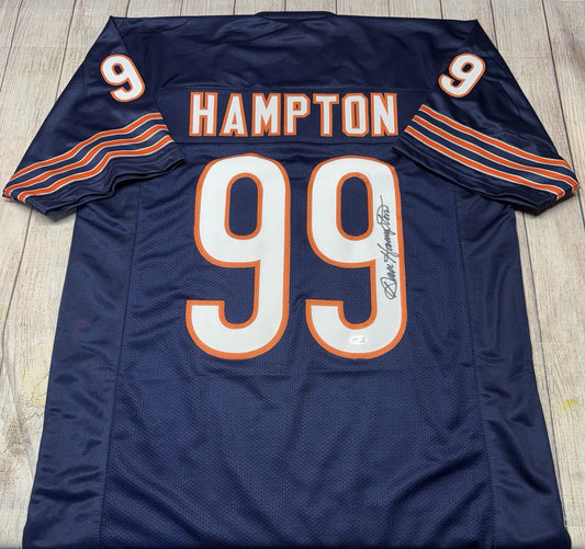 Dan Hampton Autographed Chicago Bears Blue Custom Jersey – JSA COA