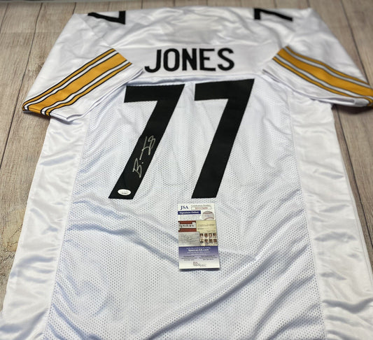 PITTSBURGH STEELERS 1 ST ROUND PK BRODERICK JONES SIGNED CUSTOM WHITE JERSEY JSA