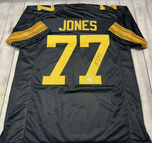 PITTSBURGH STEELERS BRODERICK JONES SIGNED CUSTOM COLOR RUSH JERSEY BECKETT COA