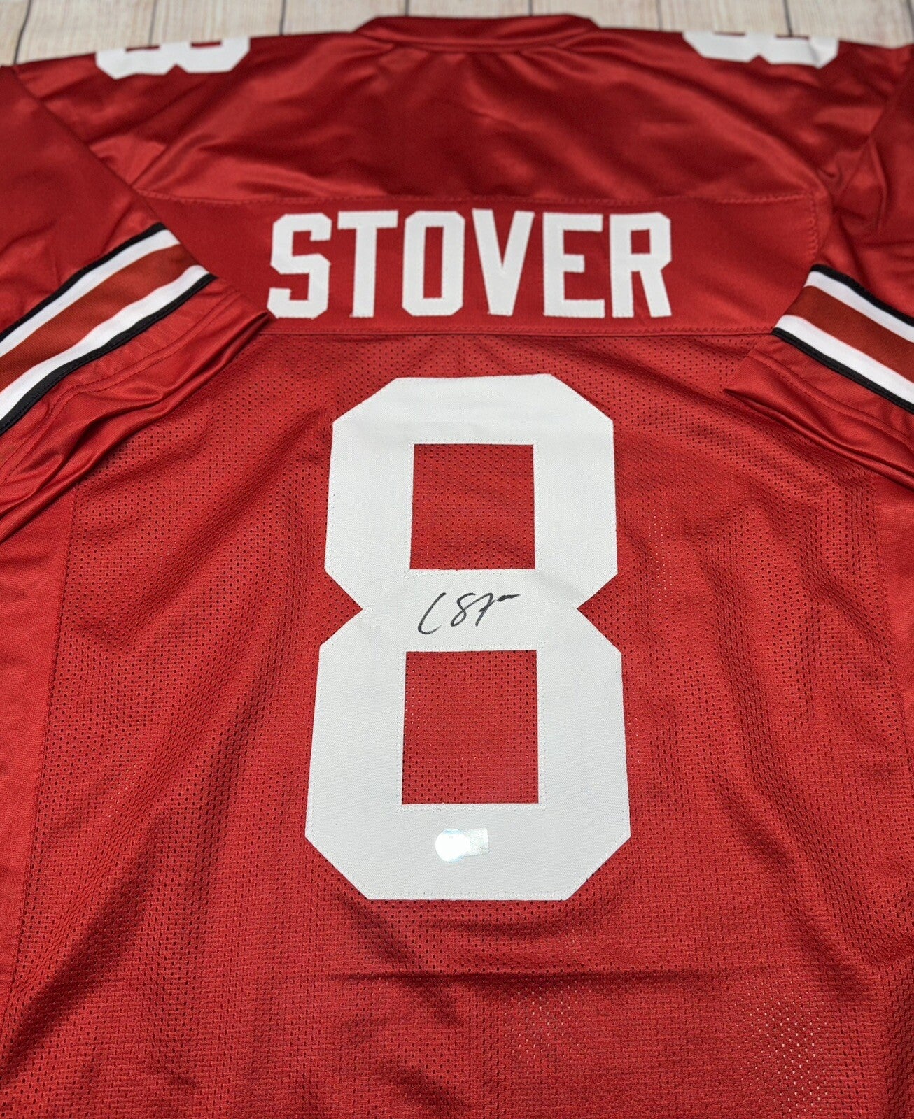 OHIO STATE BUCKEYES CADE STOVER SIGNED RED CUSTOM JERSEY BECKETT COA!!!!