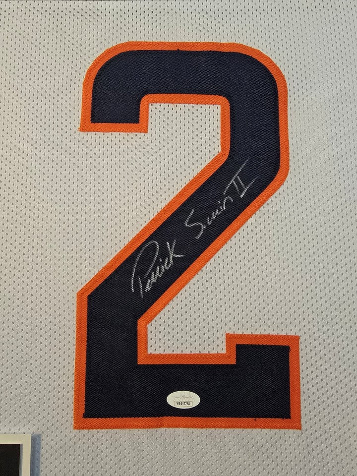 DENVER BRONCOS PATRICK SURTAIN II SIGNED FRAMED CUSTOM WHITE JERSEY JSA COA