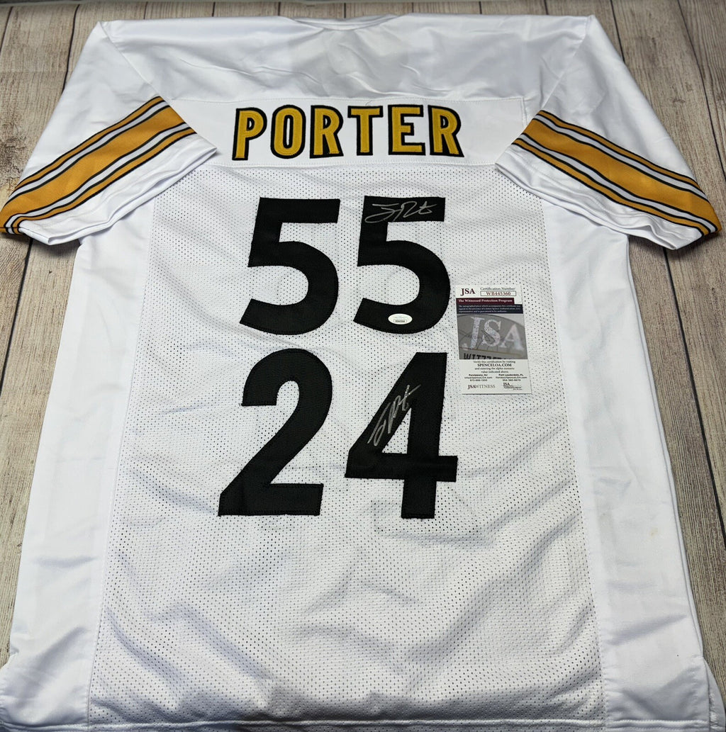 Dual Joey Porter SR JR Autographed Pittsburgh Steelers White Custom Jersey – JSA COA
