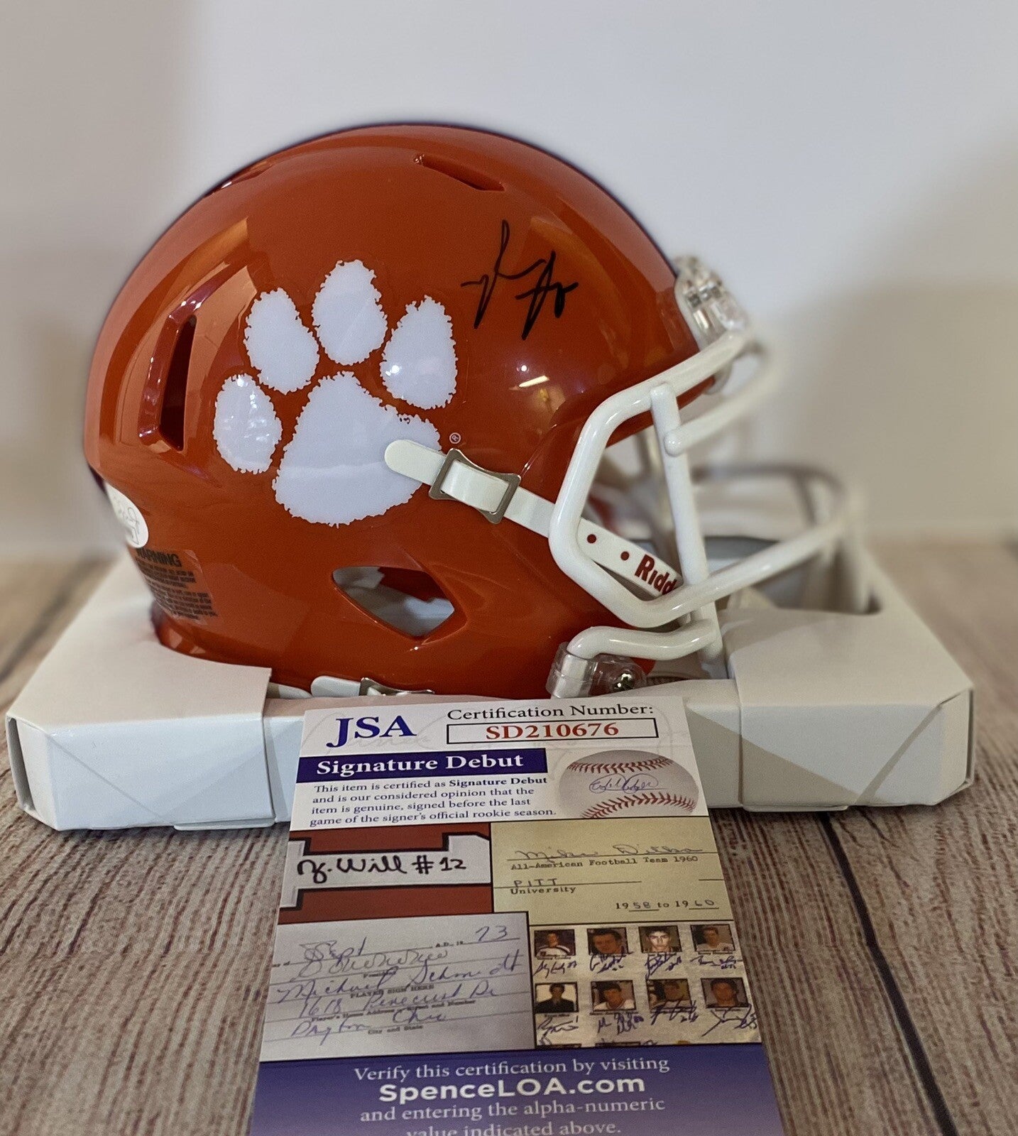 CLEMSON TIGERS  MYLES MURPHY SIGNED MINI HELMET JSA  COA!!!