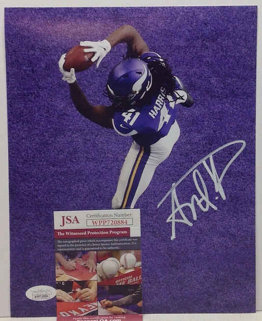 MINNESOTA VIKINGS ANTHONY HARRIS SIGNED 8x10 PHOTO2 JSA COA!!