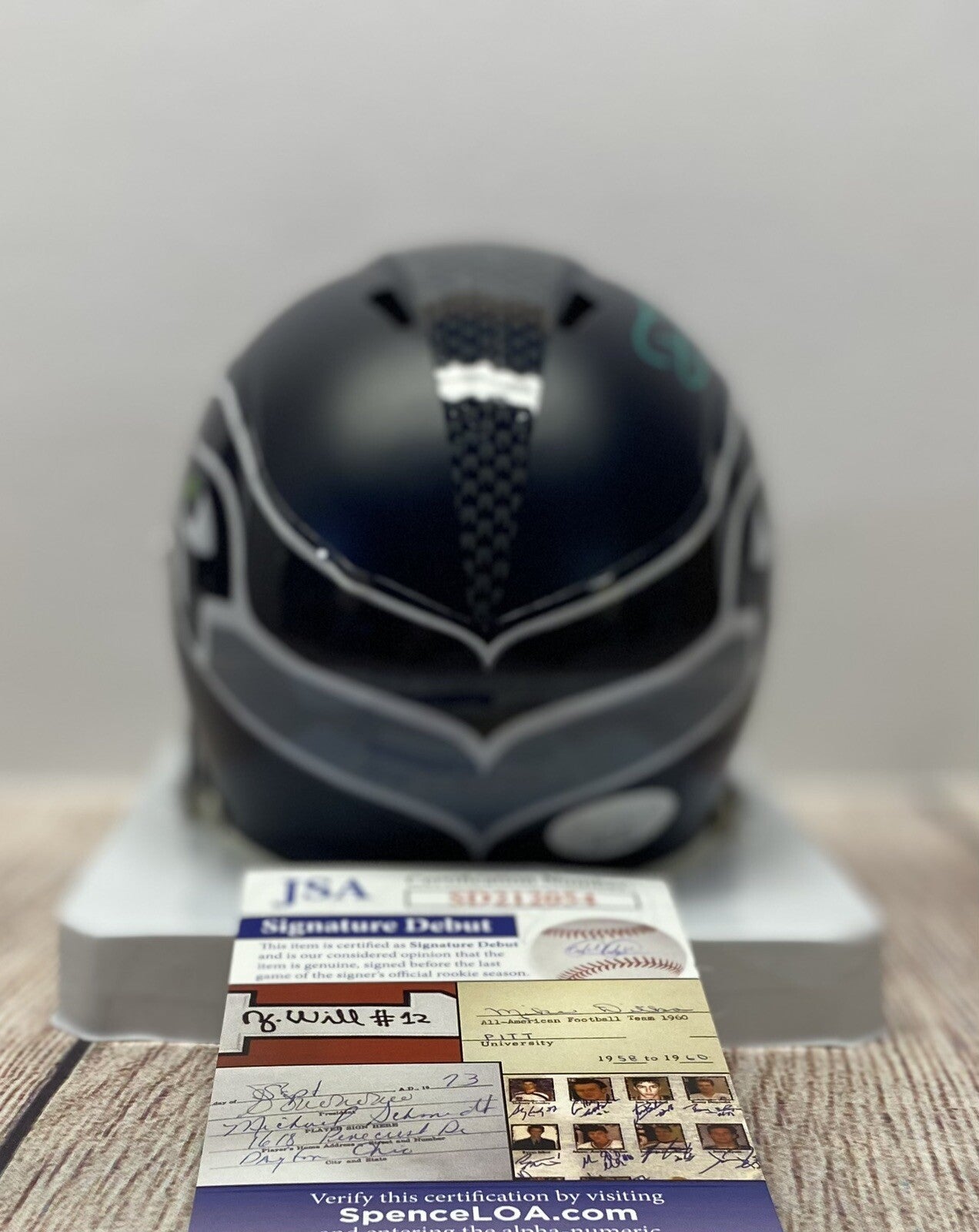 SEATTLE SEAHAWKS DEVON WITHERSPOON SIGNED SPEED MINI HELMET2 JSA COA!!