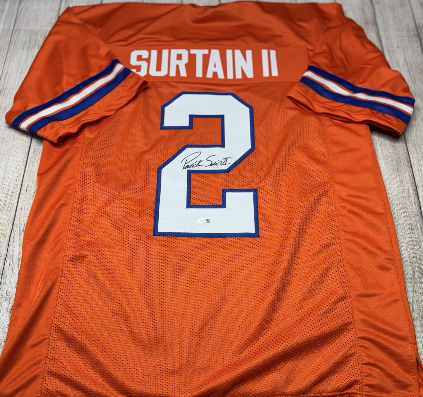 DENVER BRONCOS PATRICK SURTAIN II SIGNED ORANGE TB CUSTOM JERSEY W/JSA COA!!!