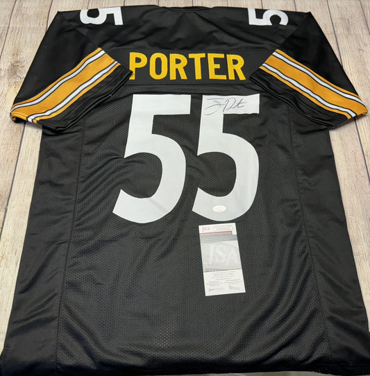 PITTSBURGH STEELERS JOEY PORTER SR SIGNED CUSTOM BLACK JERSEY   JSA COA!!!!