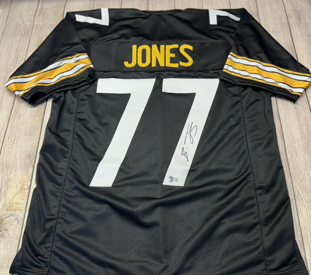 Broderick Jones Autographed Pittsburgh Steelers Black Custom Jersey – JSA COA