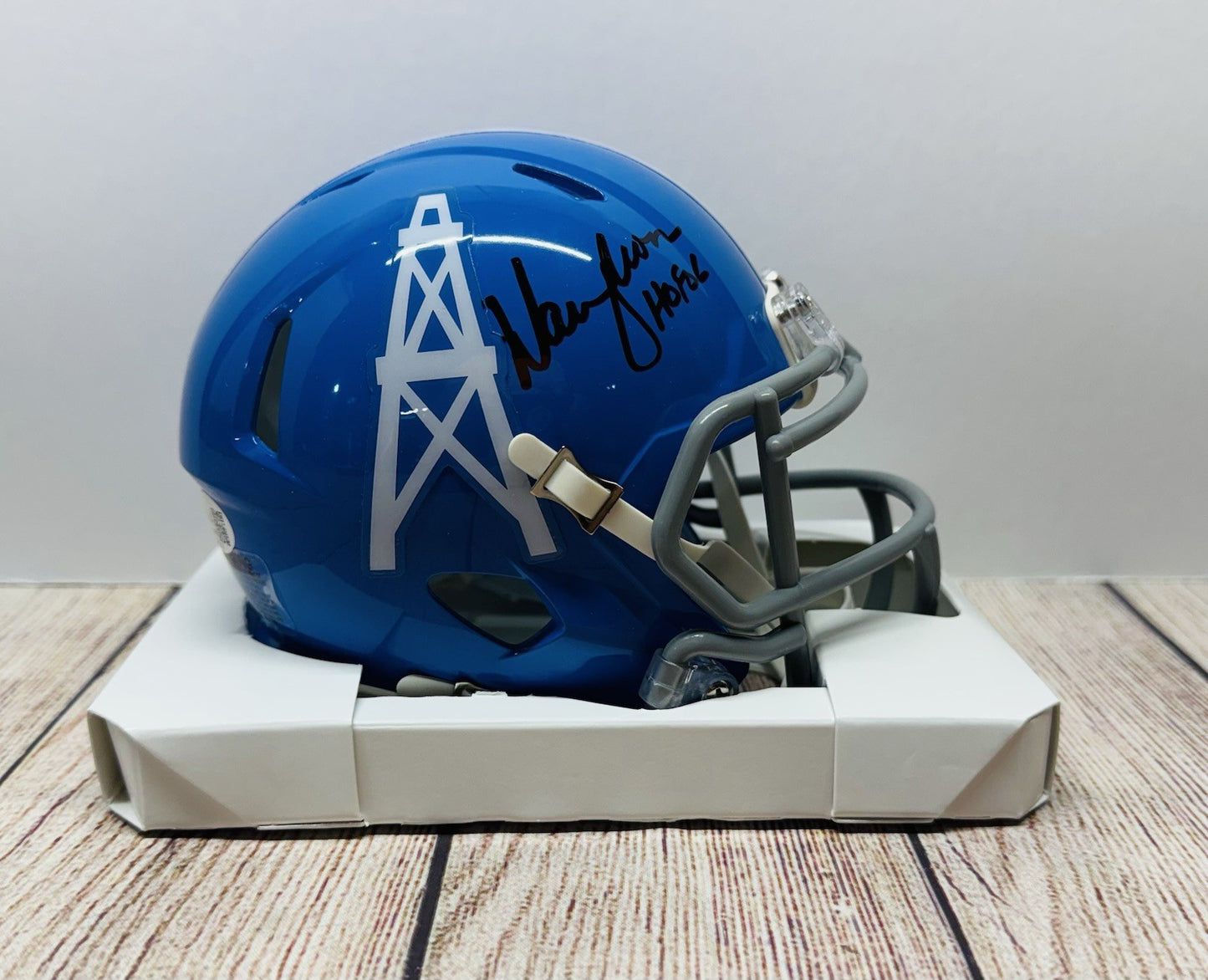 HOUSTON OILERS WARREN MOON SIGNED THROWBACK MINI HELMET2 JSA COA!!