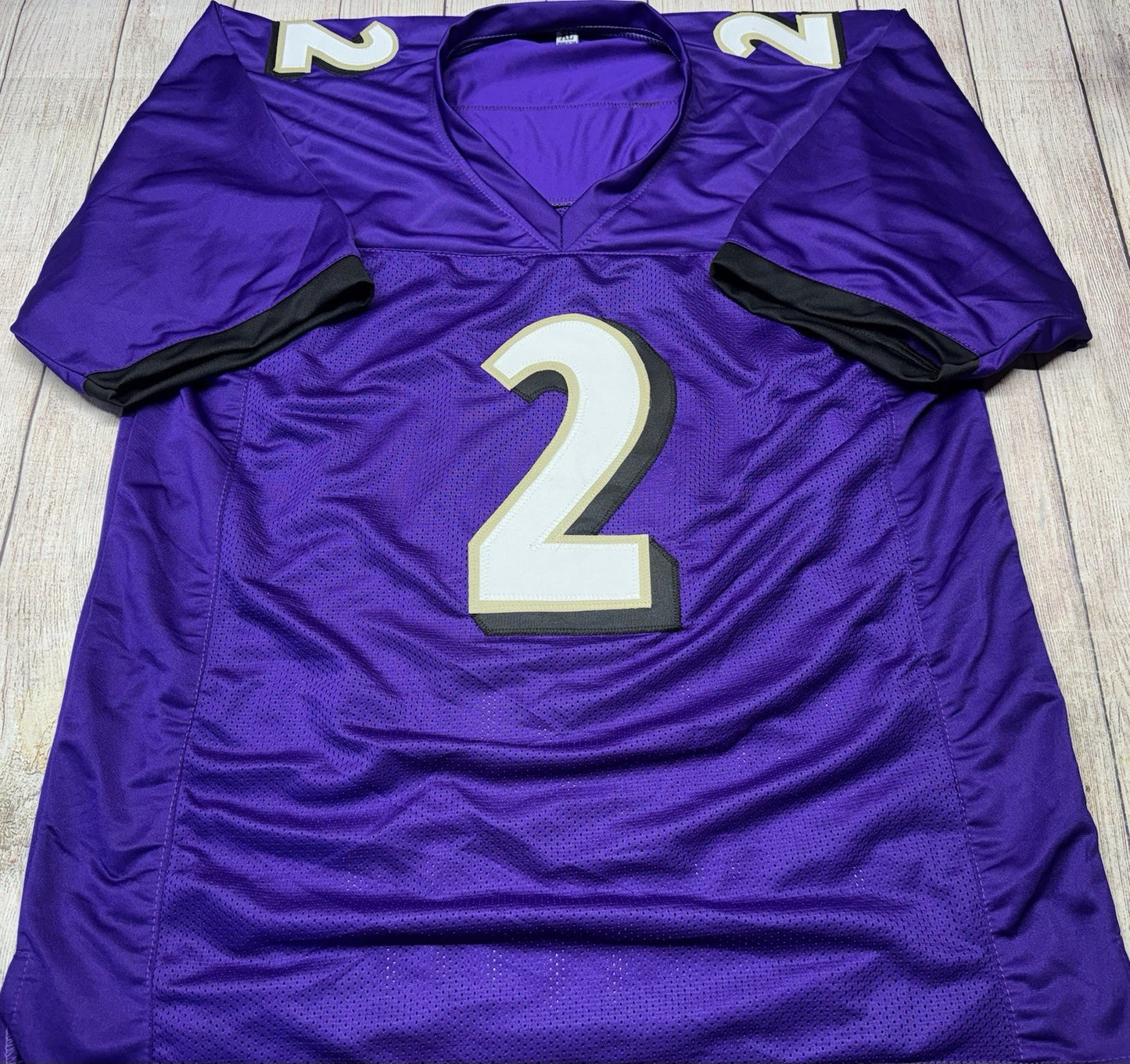 BALTIMORE RAVENS NATE WIGGINS SIGNED PURPLE CUSTOM JERSEY W/JSA COA!!!