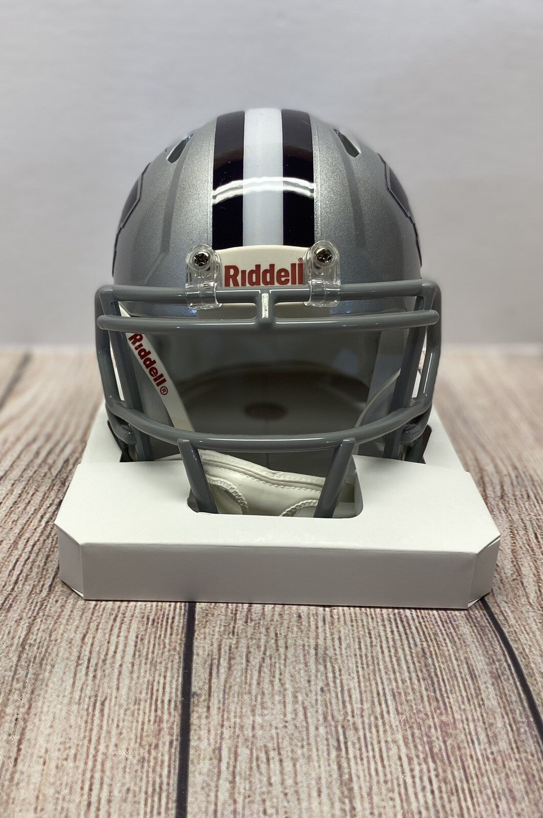 KANSAS STATE WILDCATS FELIX ANUDIKE-UZOMAH SIGNED GRAY MINI HELMET   BECKETT