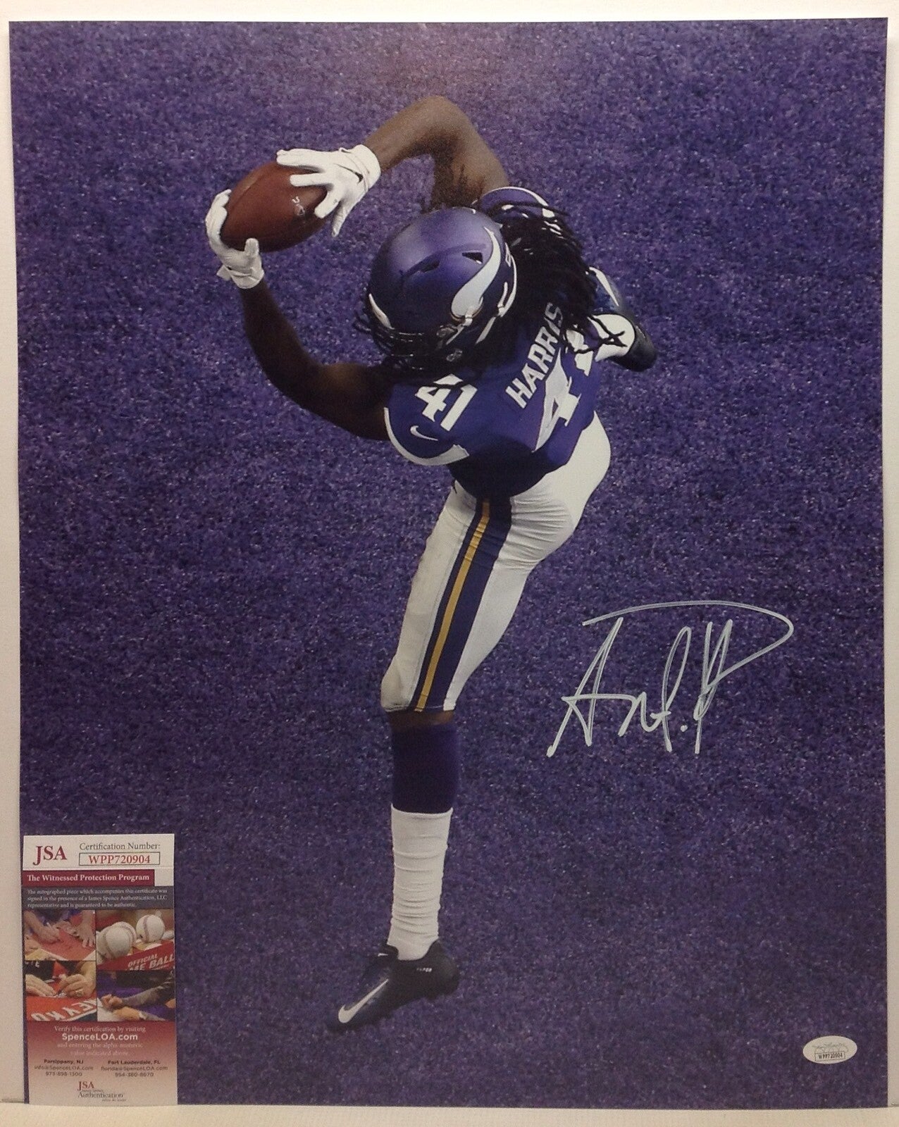 MINNESOTA VIKINGS ANTHONY HARRIS SIGNED 16X20 PHOTO3 JSA COA!!