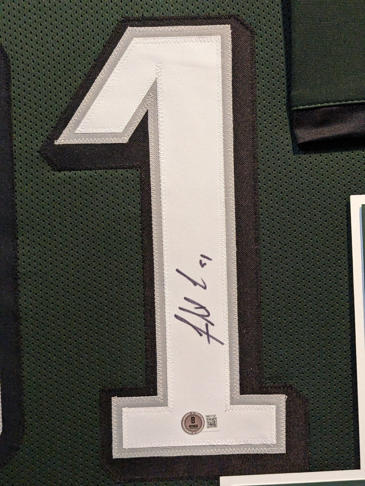 PHILADELPHIA EAGLES FLETCHER COX SIGNED FRAMED CUSTOM GREEN JERSEY BECKETT