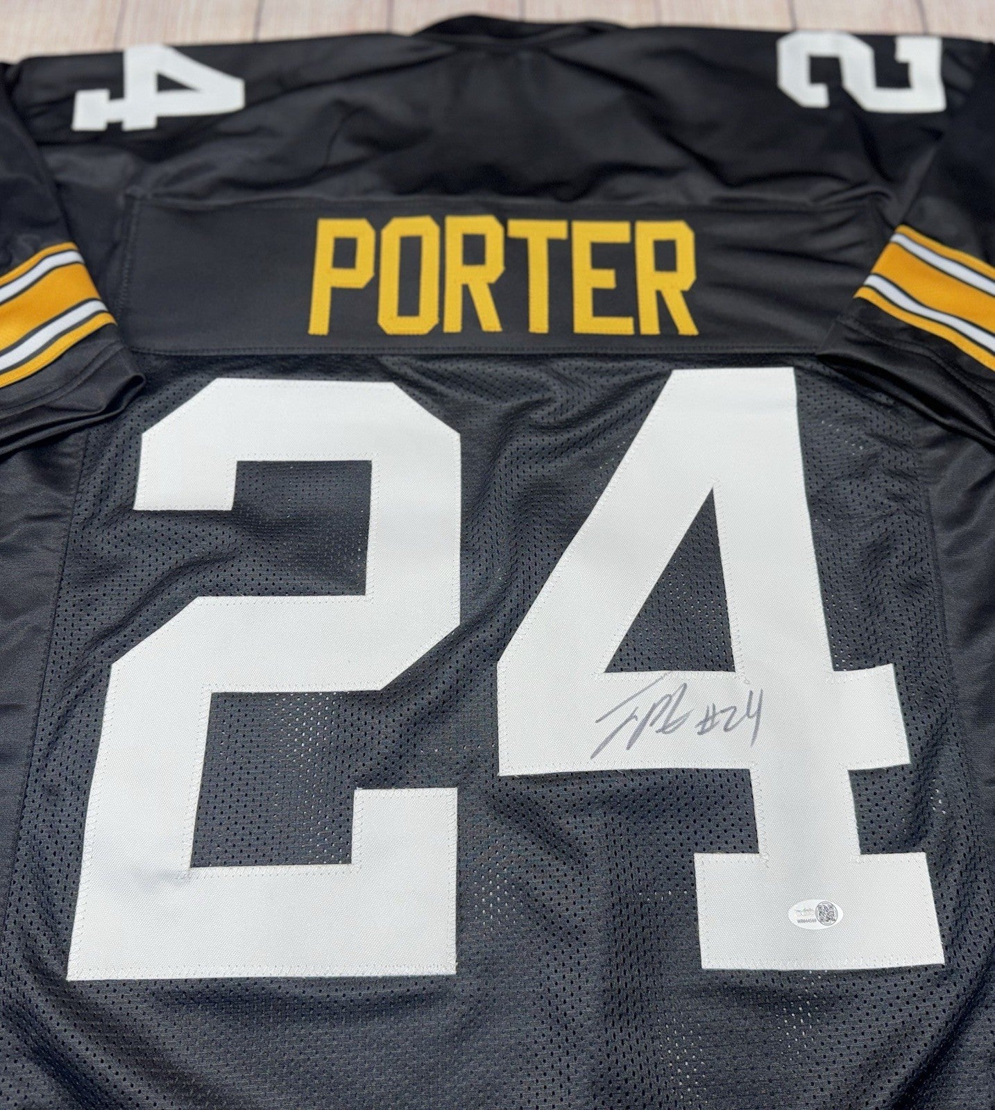 PITTSBURGH STEELERS JOEY PORTER JR SIGNED CUSTOM BLACK JERSEY   JSA COA!!!!