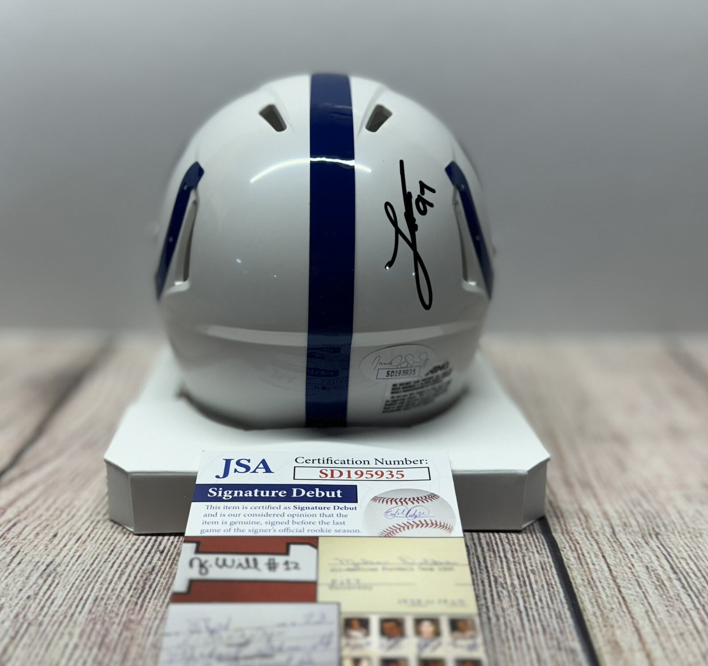 INDIANAPOLIS COLTS LAIATU LATU SIGNED SPEED MINI HELMET JSA COA