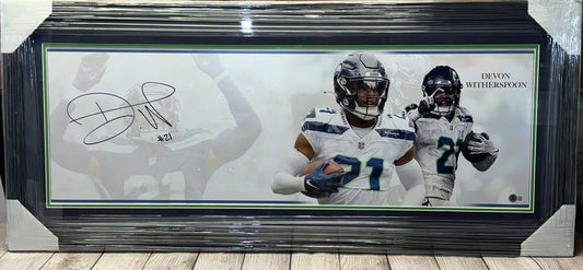 SEATTLE SEAHAWKS DEVON WITHERSPOON SIGNED FRAMED PANORAMIC PHOTO2 BECKETT