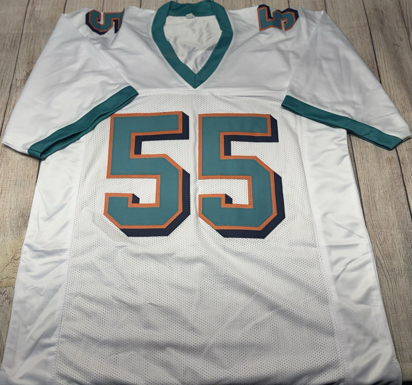 MIAMI DOLPHINS JOEY PORTER SR SIGNED CUSTOM WHITE JERSEY   JSA COA!!!!