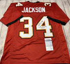 Dexter Jackson SB Xxxvii Mvp Autographed Tampa Bay Buccaneers Red Jersey – JSA COA