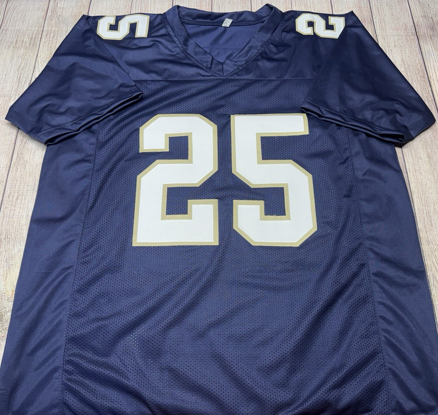 NOTRE DAME FIGHTING IRISH RAGHIB “ROCKET” ISMAIL SIGNED BLUE CUSTOM JERSEY JSA!