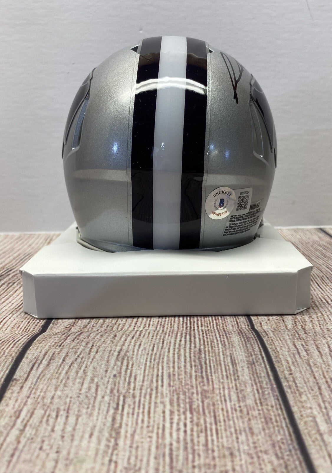 KANSAS STATE WILDCATS FELIX ANUDIKE-UZOMAH SIGNED GRAY MINI HELMET   BECKETT