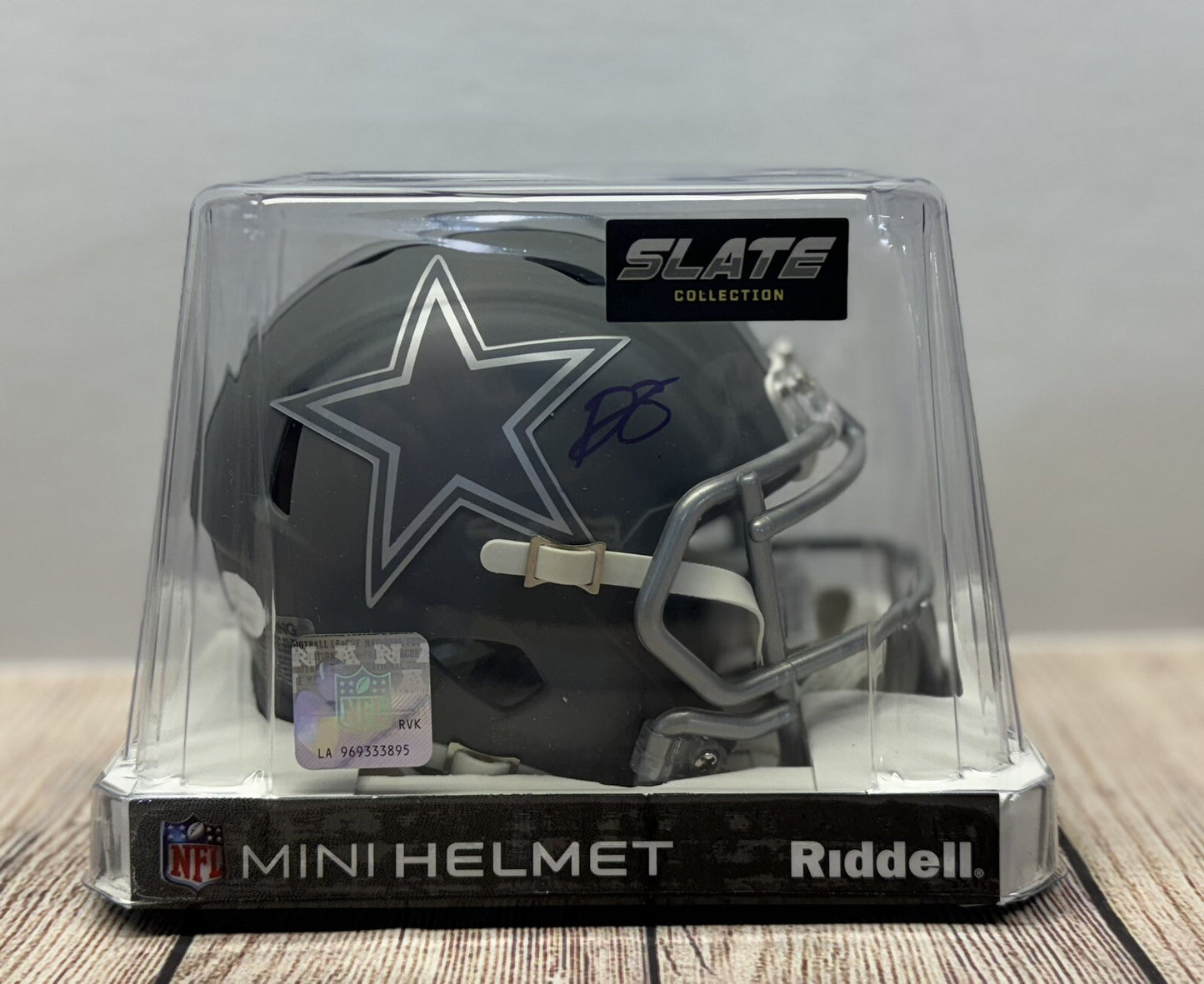 DALLAS COWBOYS DARON BLAND SIGNED  SLATE MINI HELMET  JSA COA