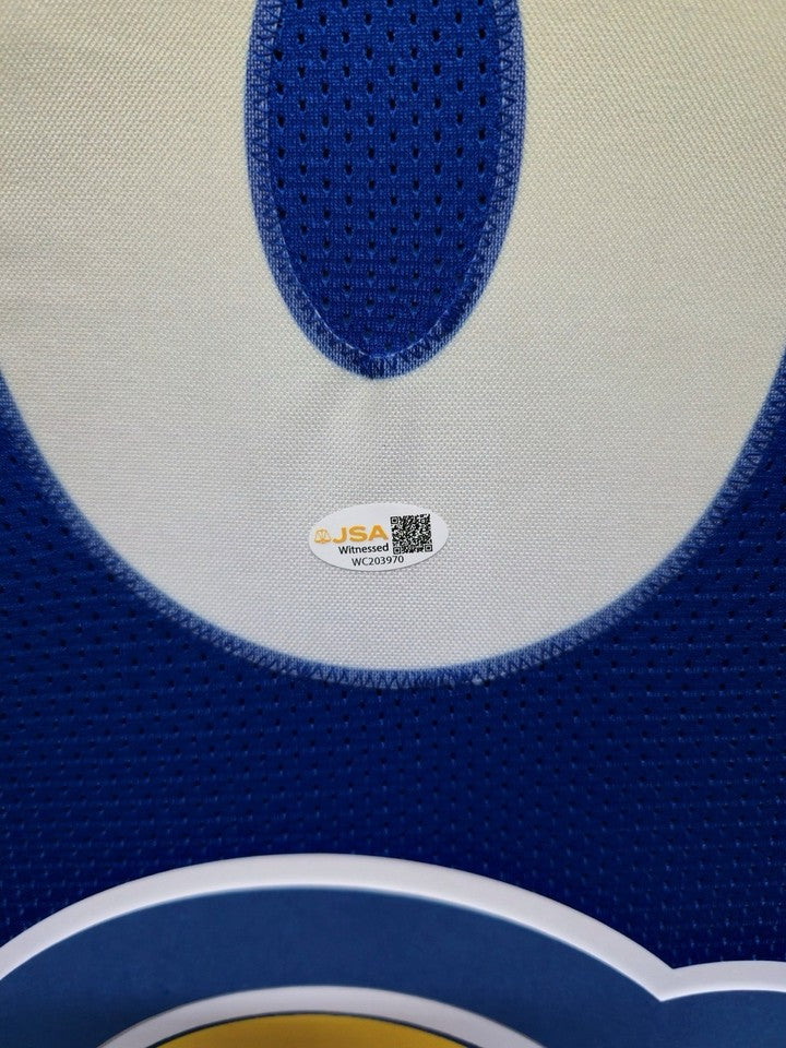 LOS ANGELES RAMS JARED VERSE SIGNED FRAMED CUSTOM BLUE JERSEY JSA COA