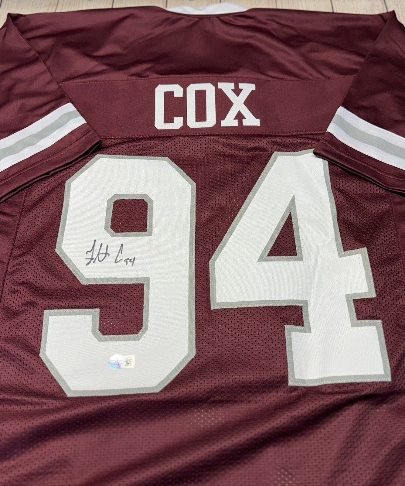 MISSISSIPPI STATE FLETCHER COX SIGNED MAROON CUSTOM JERSEY  BECKETT COA
