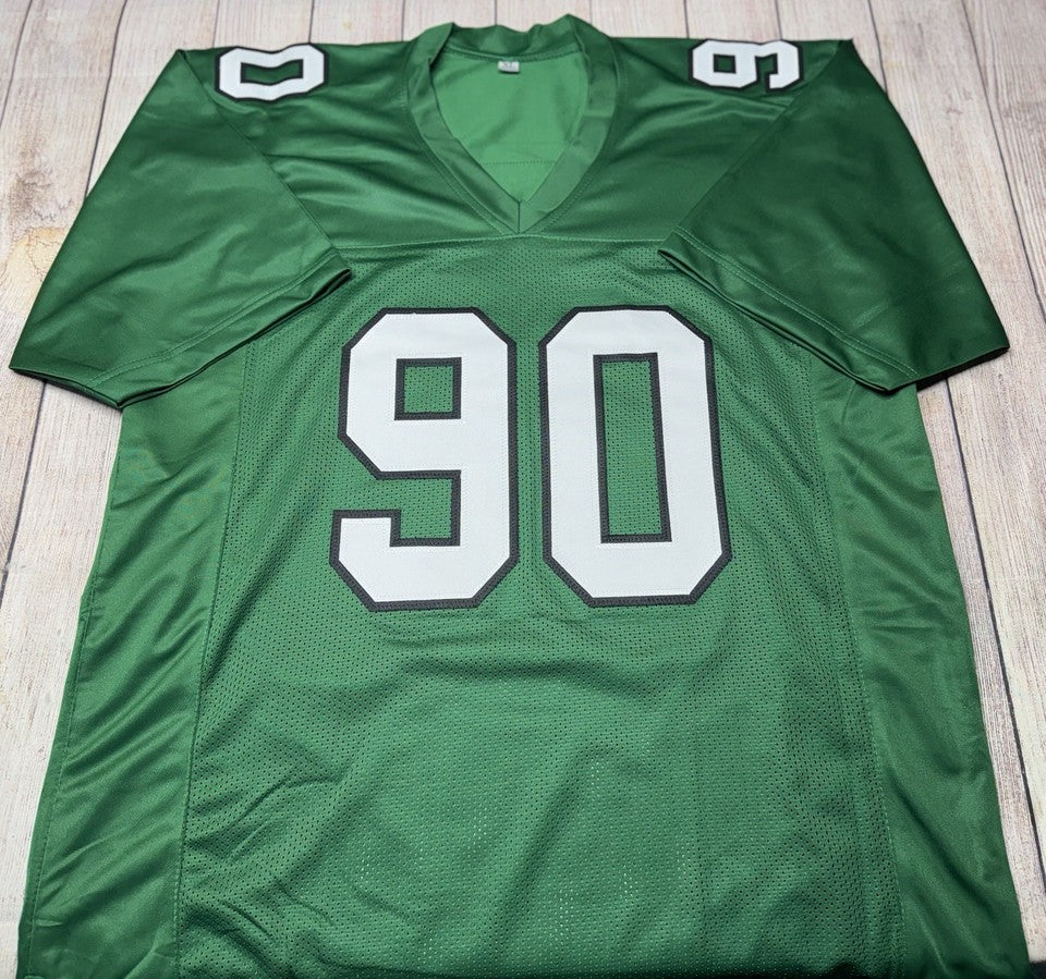 PHILADELPHIA EAGLES JORDAN DAVIS SIGNED KELLY GREEN CUSTOM JERSEY  JSA