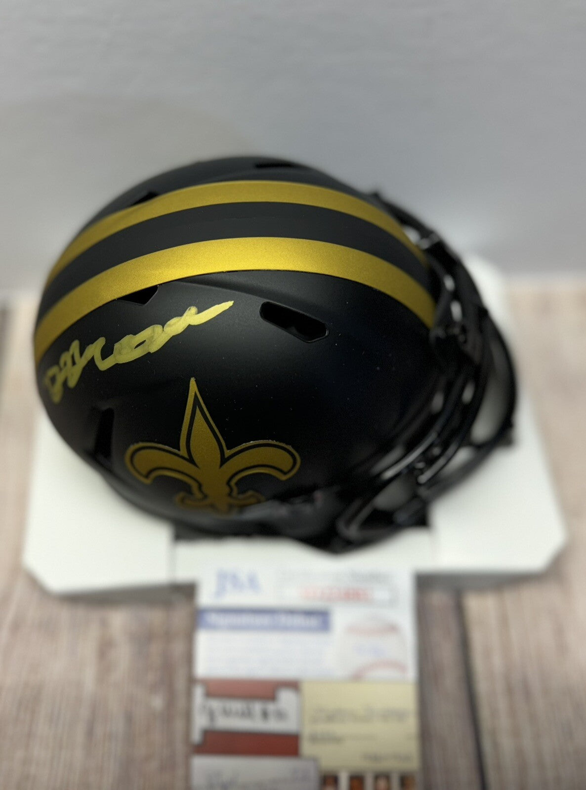 NEW ORLEANS SAINTS BRYAN BRESEE SIGNED ECLIPSE MINI HELMET  JSA COA