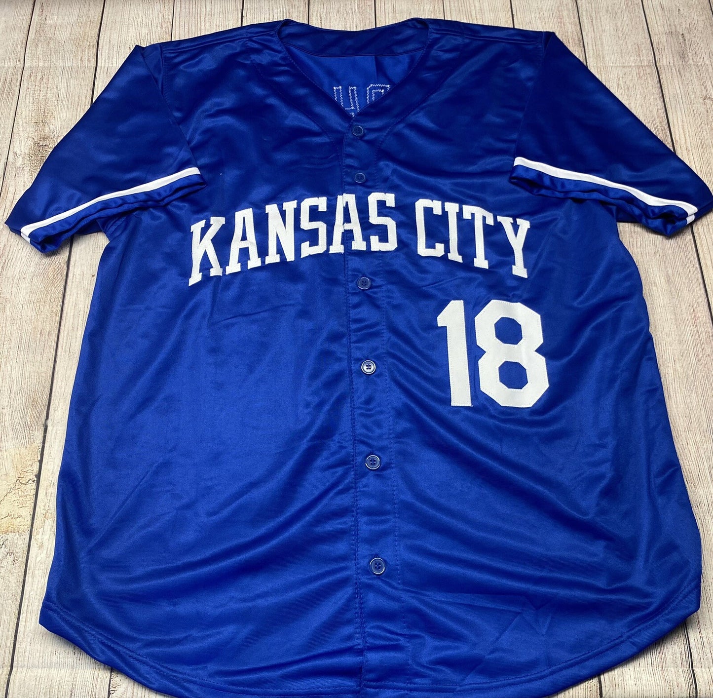 KANSAS CITY ROYALS BRET SABERHAGEN SIGNED CUSTOM DARK  BLUE JERSEY   JSA COA!!!
