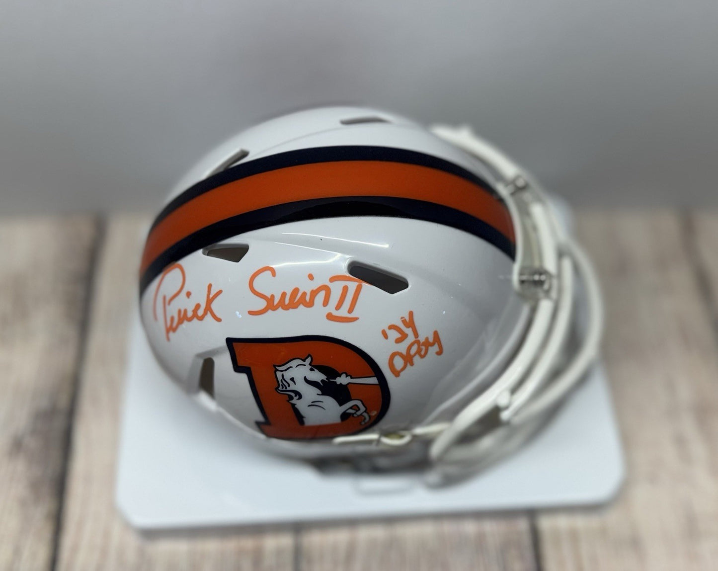 DENVER BRONCOS PATRICK SURTAIN II SIGNED “24 ALT” MINI HELMET 24 DPOY BECKETT