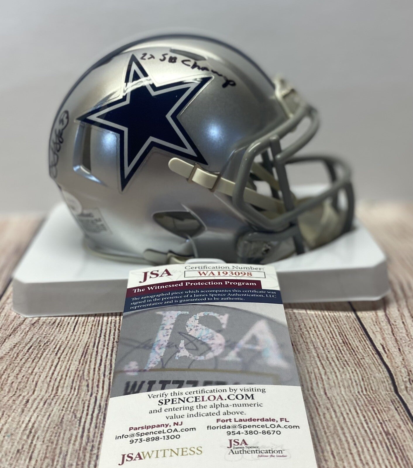 DALLAS COWBOYS JIM JEFFCOAT SIGNED  MINI HELMET  “2X SUPER BOWL CHAMP” JSA COA