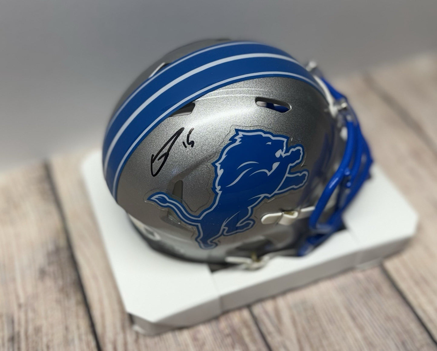 DETROIT LIONS GRANT STUARD SPEED MINI HELMET JSA COA!!