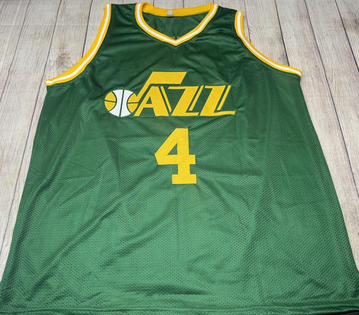 UTAH JAZZ ADRIAN DANTLEY SIGNED GREEN CUSTOM JERSEY BECKETT COA!!!